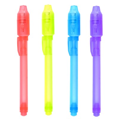 Invisible Ink pen with uv Light 3 different colors  for marking secret message use