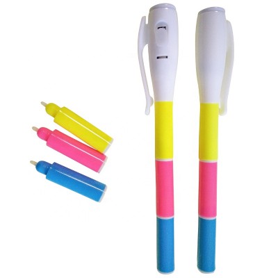 Magic  UV invisible ink pen CH6019 bright colors mini LED torch