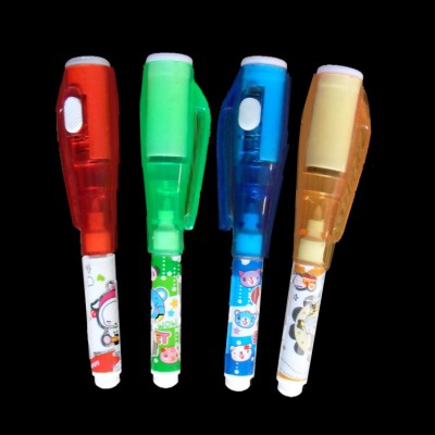 RAINBOW CH0816S black light reactive invisible ink pen magic UV markers with black-light on cap portable mini uv light pen